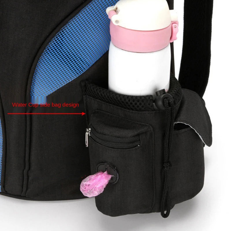 Outdoor Dog Breathable Bag Mesh Dog Portable Backpack Foldable Large Capacity Cat Carrying Bag Portable Travel Pet Carrier