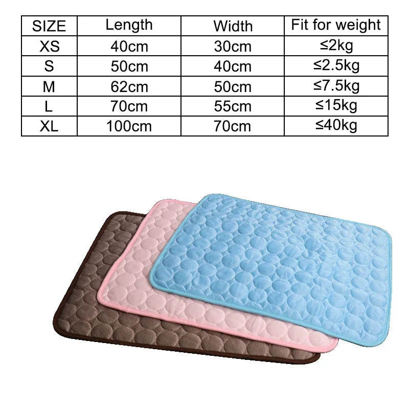 Cooling Mat for Dogs and Cats, Washable Blanket, Sofa, Breathable Pet Bed, Summer, Small, Medium, Large, Car